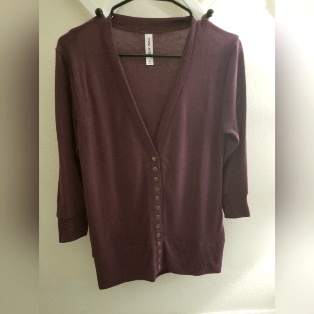 Women's Purple Cardigan Sweater